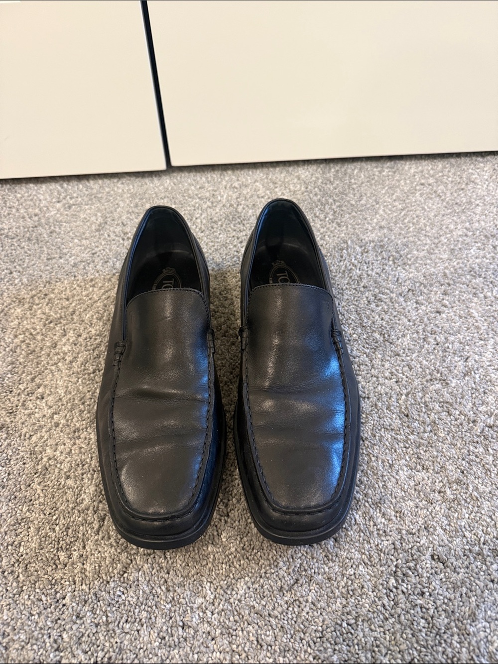 TOD’s Men's Black Leather Slip-On Dress Loafers